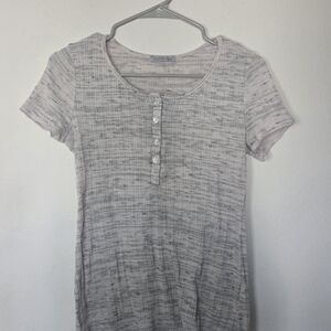 Charlotte Russe Textured Henley Tee Short Sleeve Scoop Neck Casual Size Large